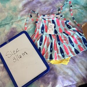 Colorful Surfboard Print Kids Bodysuit